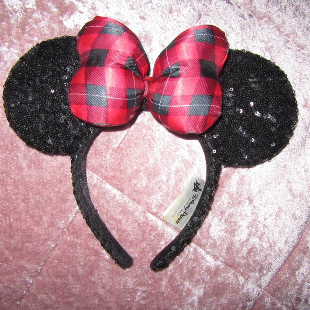 Plaid Bow Sequin Ears Headband